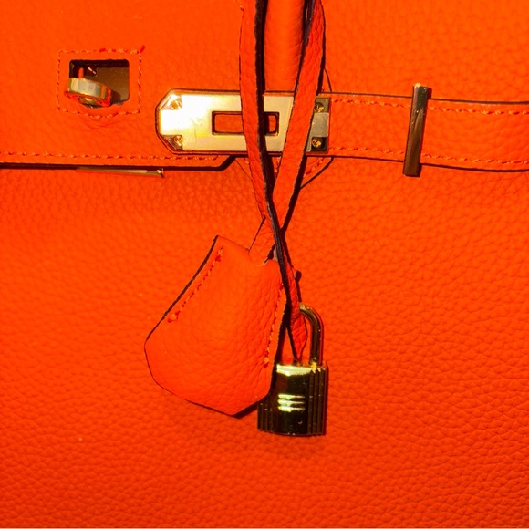 Vibrant Orange Satchel Bag Handbag. Wirkin - Picture 4 of 4